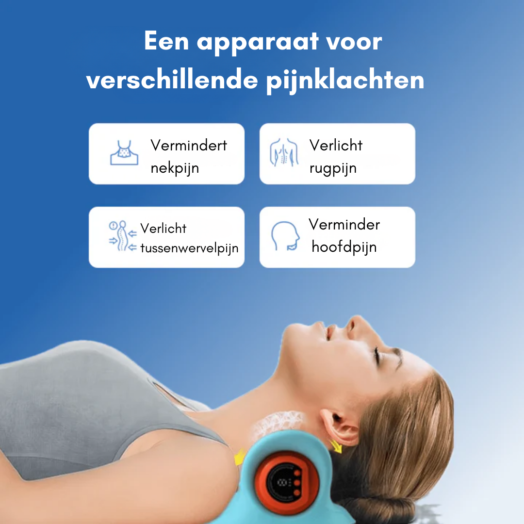 Alorani NeckRelief Pro™ – 4-in-1 Nackenmassager met EMS, Warmte & Stretch