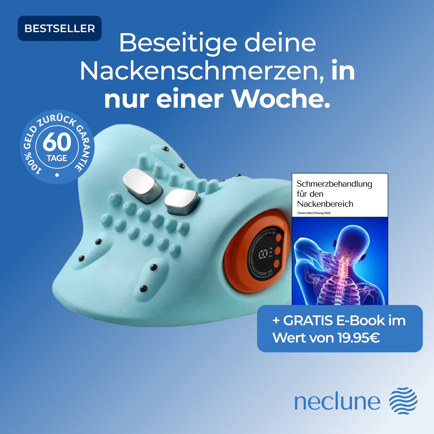 Alorani NeckRelief Pro™ – 4-in-1 Nackenmassager met EMS, Warmte & Stretch